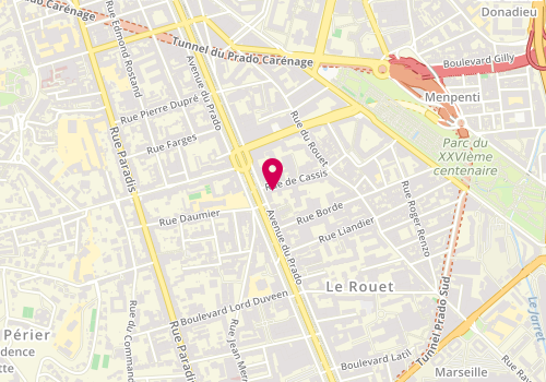 Plan de Me Nicolas PRUDHOMME, 141 avenue du Prado, 13008 Marseille