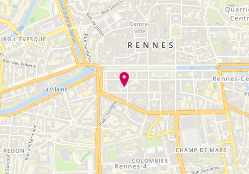 Plan de Office du Carré - Notaires - Maîtres Lécuyer, Jouan, Paulet, Lemée et de Langlois, 4 Rue du Champ Dolent, 35000 Rennes