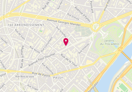 Plan de Hugot Bottier Girardot Bouillot, 8 Rue Bellini, 75116 Paris